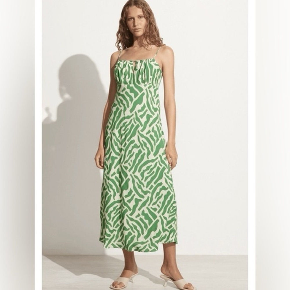 FAITHFULL THE BRAND Revolve San Paolo Midi Dress in Tulli Print Green Size 4